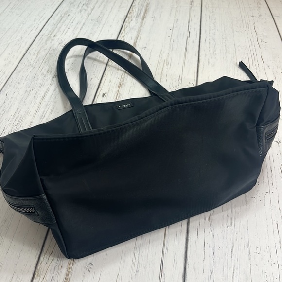 Botkier bond black tote bag zipper top vinyl outer - Picture 13 of 13